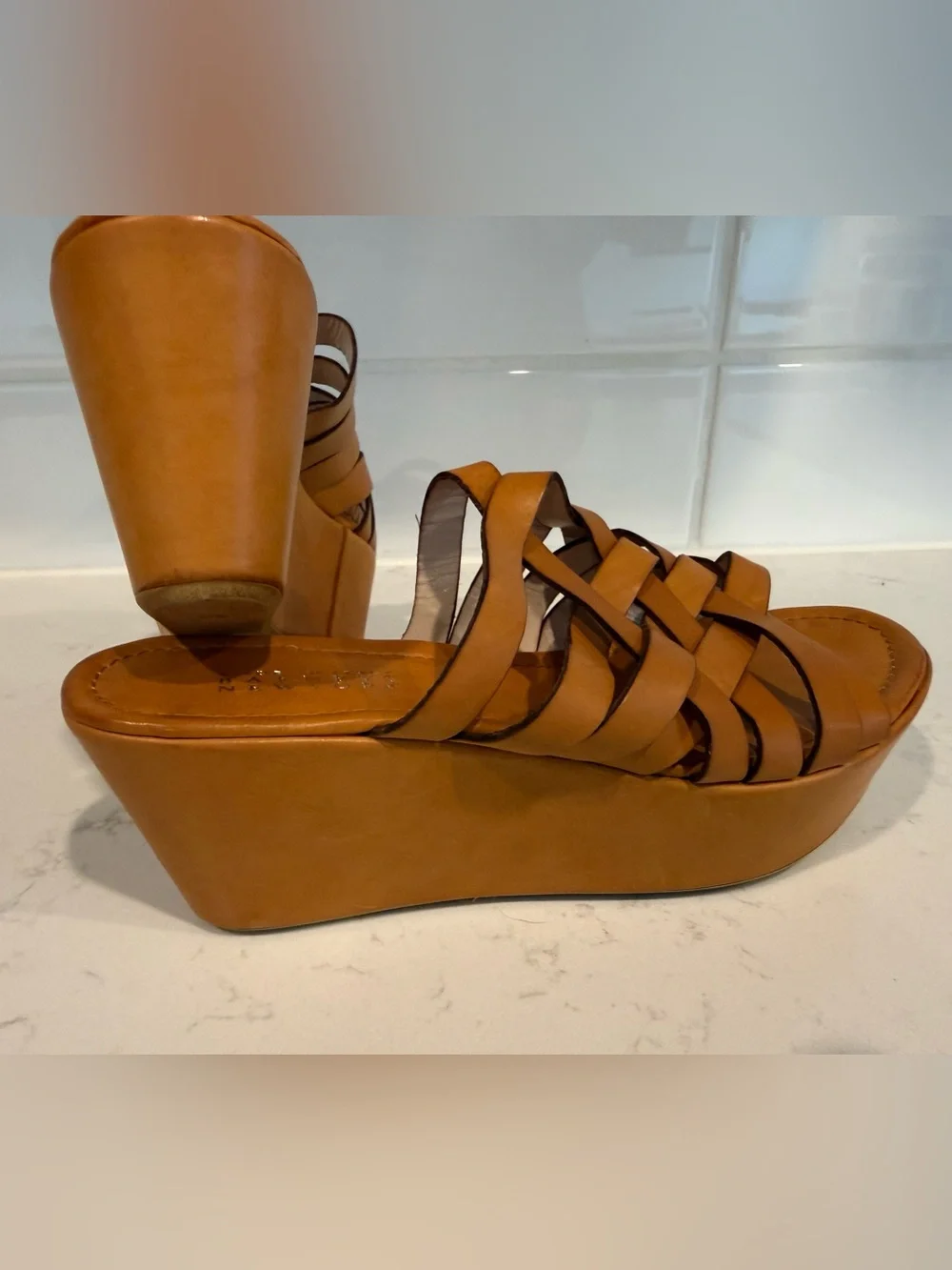 Barneys New York strappy leather